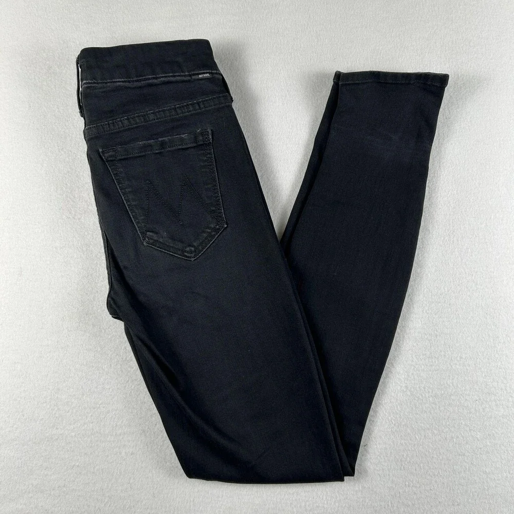Mother The Looker Jeans Womens 25 Black Dark Wash Mid Rise Skinny USA